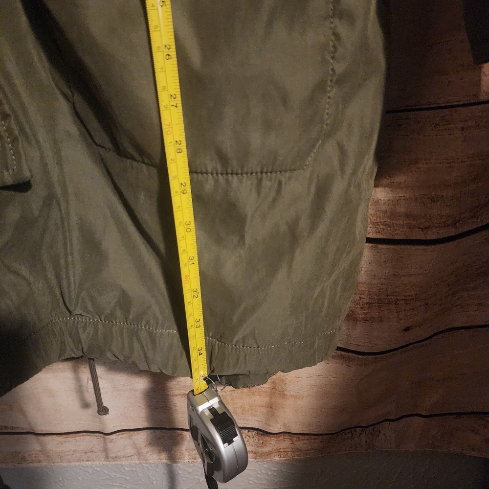 Abercrombie & Fitch Khaki Utility Jacket with Faux Fur Hood - Picture 12 of 13